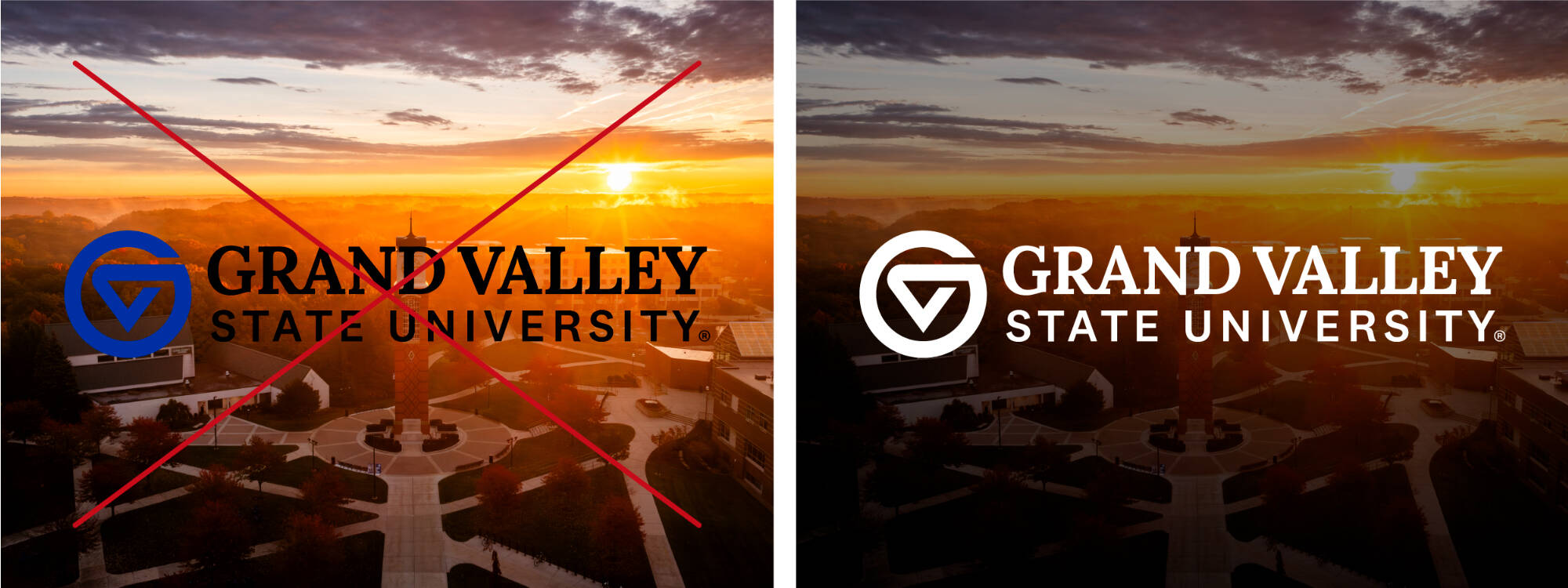 An example of poor contrast and an example of good contrast